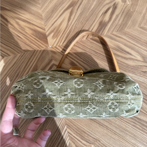 Authentic gently used Louis Vuitton Monogram mini Pleaty green denim bag - Picture 3 of 7